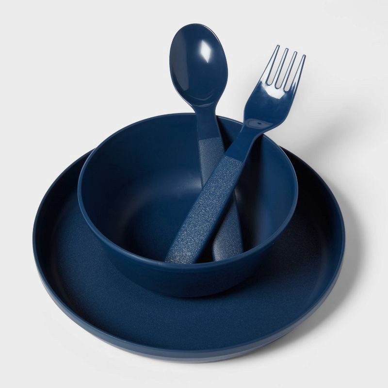 slide 4 of 5, Kids' 24pc Plastic Dinnerware Serving Set Cool Color - Pillowfort™, 24 ct
