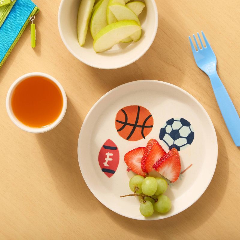 slide 2 of 3, Kids' sports Bamboo Melamine Plate - Pillowfort™, 1 ct