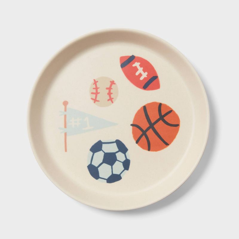 slide 1 of 3, Kids' sports Bamboo Melamine Plate - Pillowfort™, 1 ct