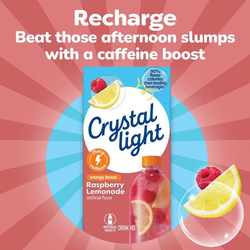 slide 4 of 9, Crystal Light Raspberry Lemonade - 10ct/1.8oz, 10 ct, 1.8 oz