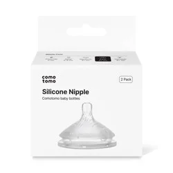 Comotomo Silicone Replacement Bottle Nipples Gen 2 - Level 3 - Fast Flow - 2pk