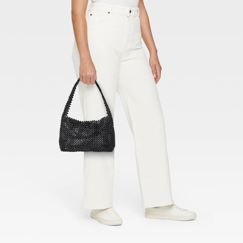 slide 2 of 5, Beaded Shoulder Bag - A New Day™ Black, 1 ct