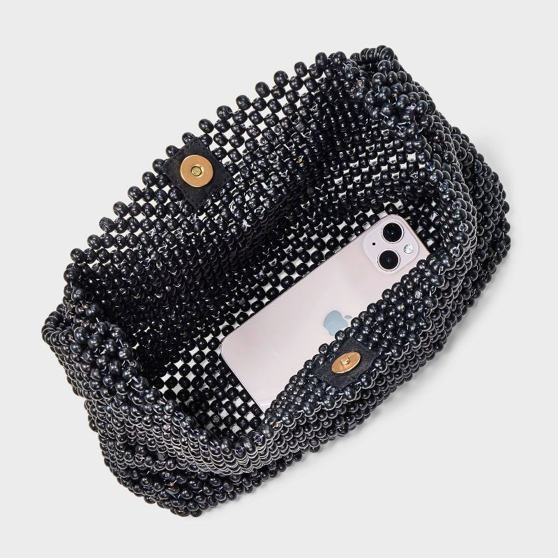 slide 4 of 5, Beaded Shoulder Bag - A New Day™ Black, 1 ct