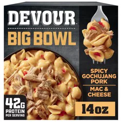 Devour Big Bowl Frozen Spicy Gochujang Pork Mac & Cheese - 14oz