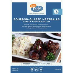 Let's Dish! Frozen Bourbon Glazed Wild Rice Meatballs - 32oz
