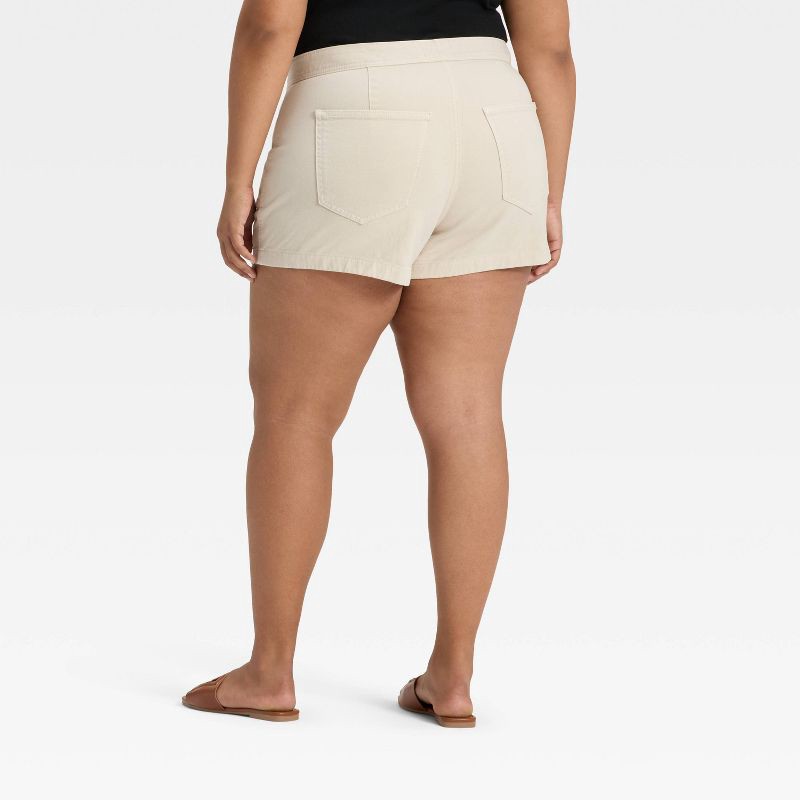 slide 2 of 3, Women's High-Rise Smart Jean Shorts - Ava & Viv™ Beige 18, 1 ct