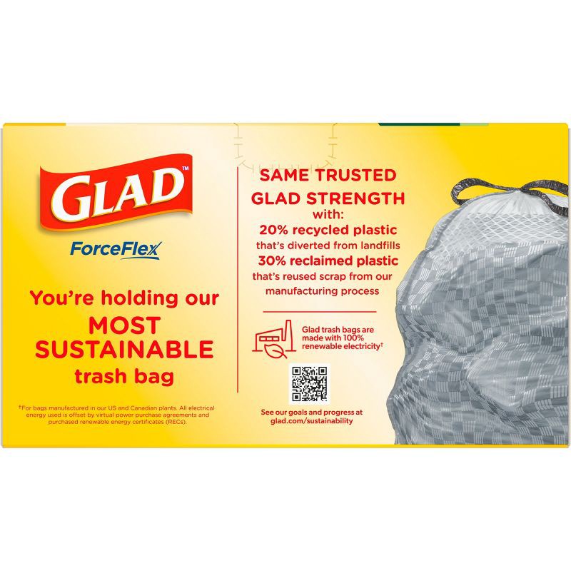 slide 10 of 13, Glad Advanced Strength ForceFlex Drawstring Plastic Trash Bags - 50ct, 50 ct