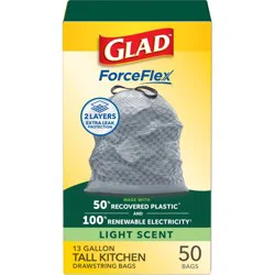 Glad Advanced Strength ForceFlex Drawstring Plastic Trash Bags - 50ct