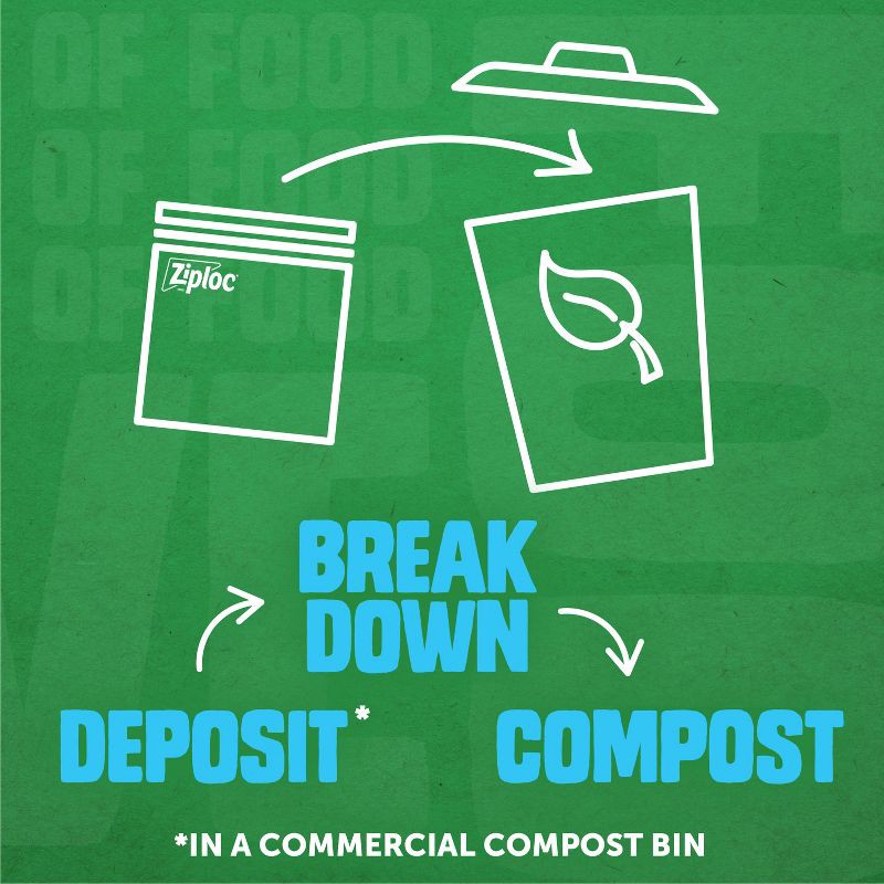 slide 2 of 13, Ziploc Compostable Sandwich Bags - 40ct, 40 ct