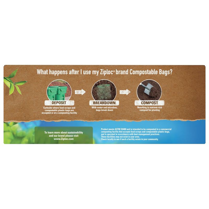 slide 3 of 13, Ziploc Compostable Sandwich Bags - 40ct, 40 ct