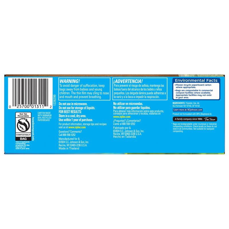 slide 12 of 13, Ziploc Compostable Sandwich Bags - 40ct, 40 ct