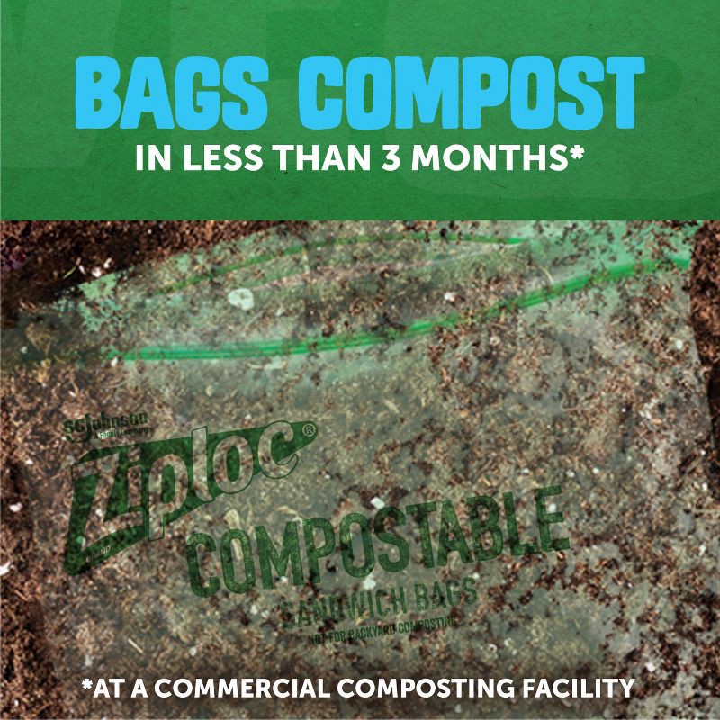 slide 4 of 13, Ziploc Compostable Sandwich Bags - 40ct, 40 ct
