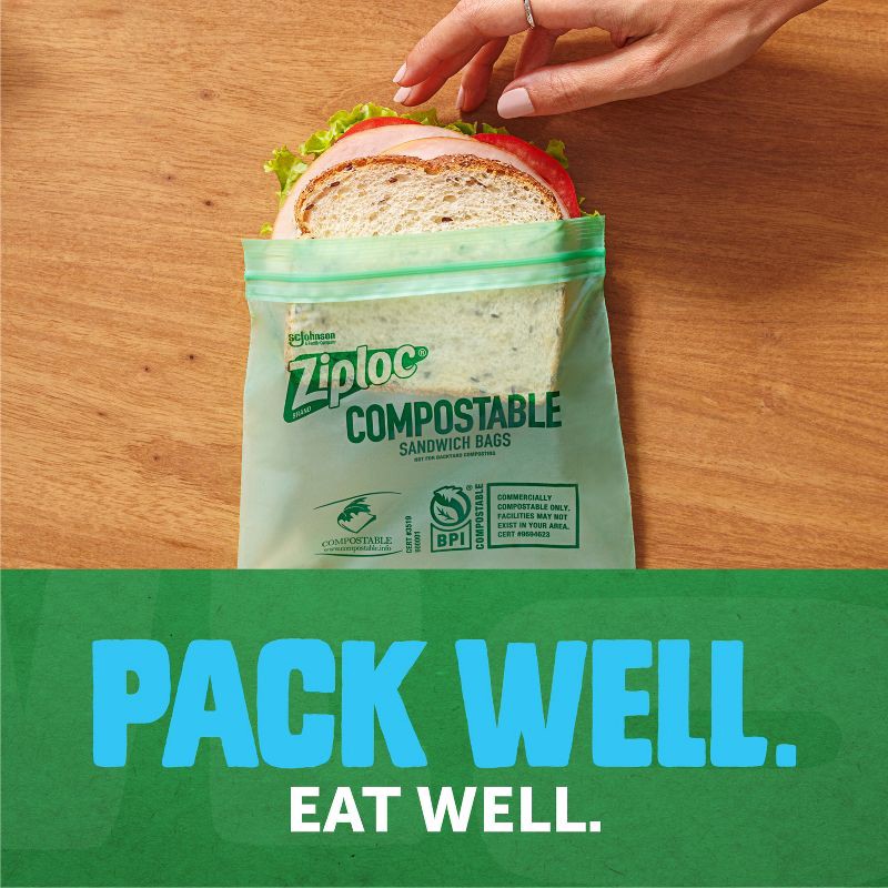 slide 6 of 13, Ziploc Compostable Sandwich Bags - 40ct, 40 ct