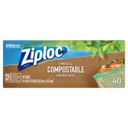 Ziploc Compostable Sandwich Bags for Lunch and Meal Prep - 40ct ​