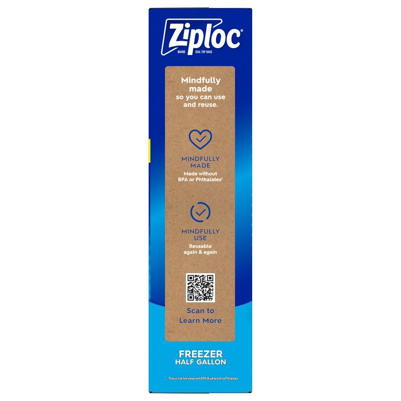 slide 12 of 12, Ziploc Half Gallon Freezer Bags with Grip 'n Seal Technology - 40ct, 40 ct
