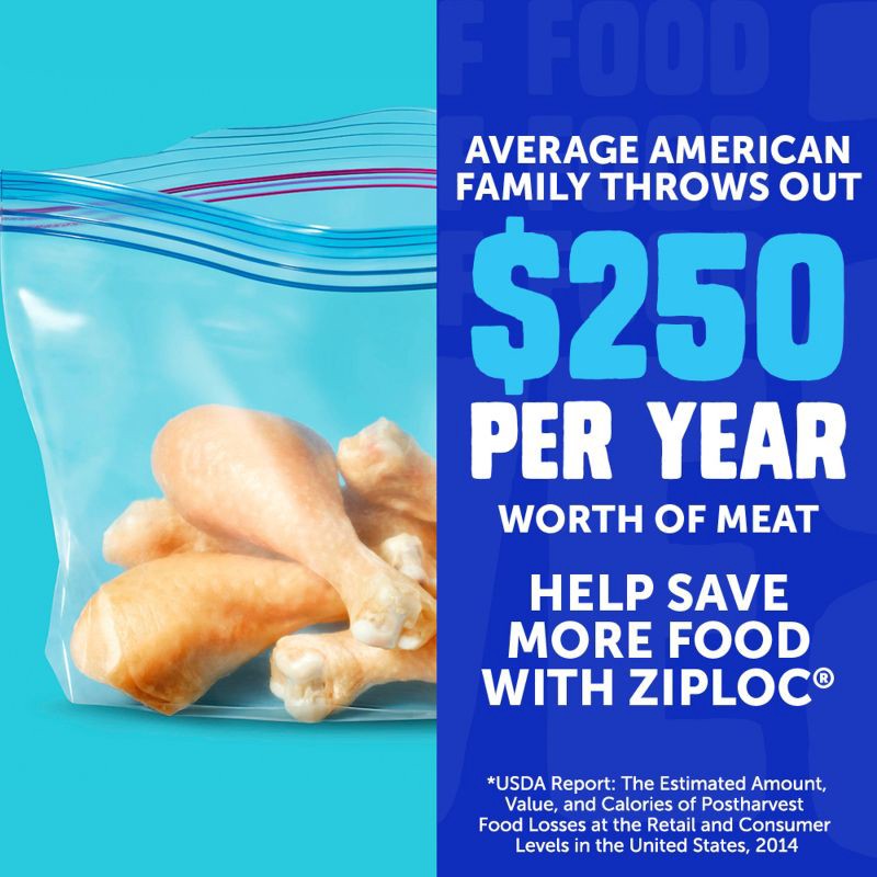 slide 4 of 12, Ziploc Half Gallon Freezer Bags with Grip 'n Seal Technology - 40ct, 40 ct