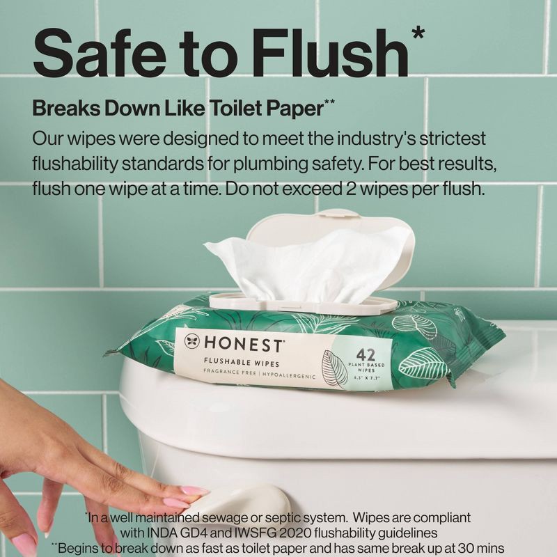slide 2 of 10, The Honest Company Flushable Wipes - Tropical Leaves - 126ct, 126 ct