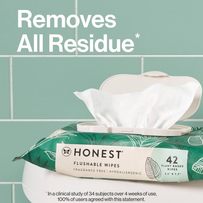 slide 4 of 10, The Honest Company Flushable Wipes - Tropical Leaves - 126ct, 126 ct