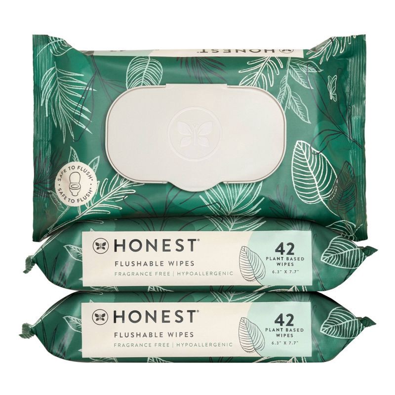 slide 1 of 10, The Honest Company Flushable Wipes - Tropical Leaves - 126ct, 126 ct