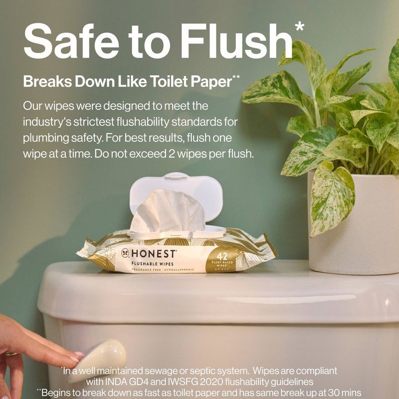 slide 2 of 10, The Honest Company Flushable Wipes - Gilded Wings - 126ct, 126 ct