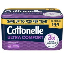 Cottonelle Ultra Comfort Toilet Paper - 36 Mega Rolls