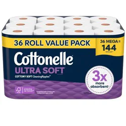 Cottonelle Ultra Soft Toilet Paper - 36 Mega Rolls: 244 Sheets Per Roll