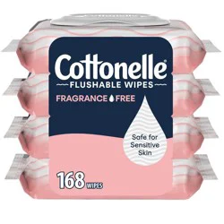 Cottonelle Fragrance Free Flushable Wipes - 4pk/42ct
