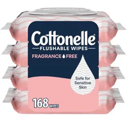 Cottonelle Fragrance Free Flushable Wipes - 4pk/42ct