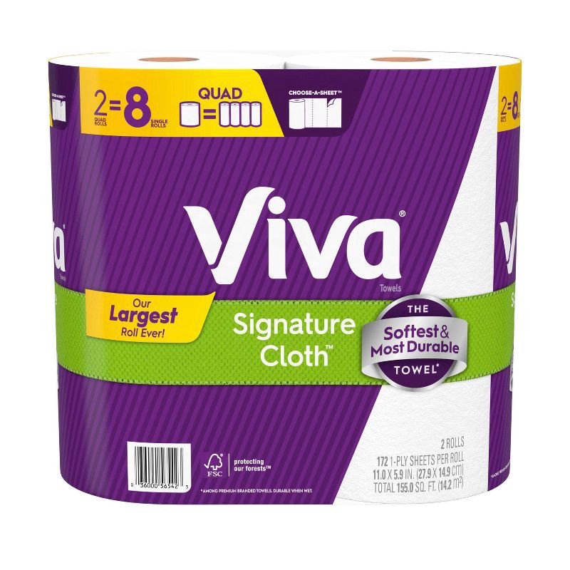 slide 2 of 10, Viva Signature Cloth Paper Towel - 2 Quad Rolls, 1 ct