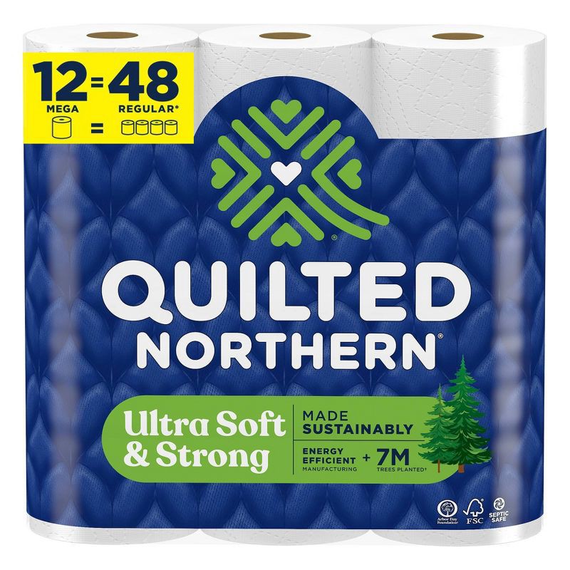 slide 1 of 9, Quilted Northern Ultra Soft Strong Toilet Papers - 12 Mega Rolls, 1 ct