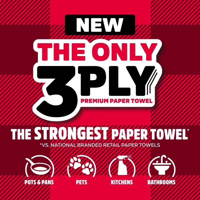 slide 2 of 9, Brawny Tear-A-Square Paper 3-Ply Paper Towels - 6 Triple Rolls, 1 ct