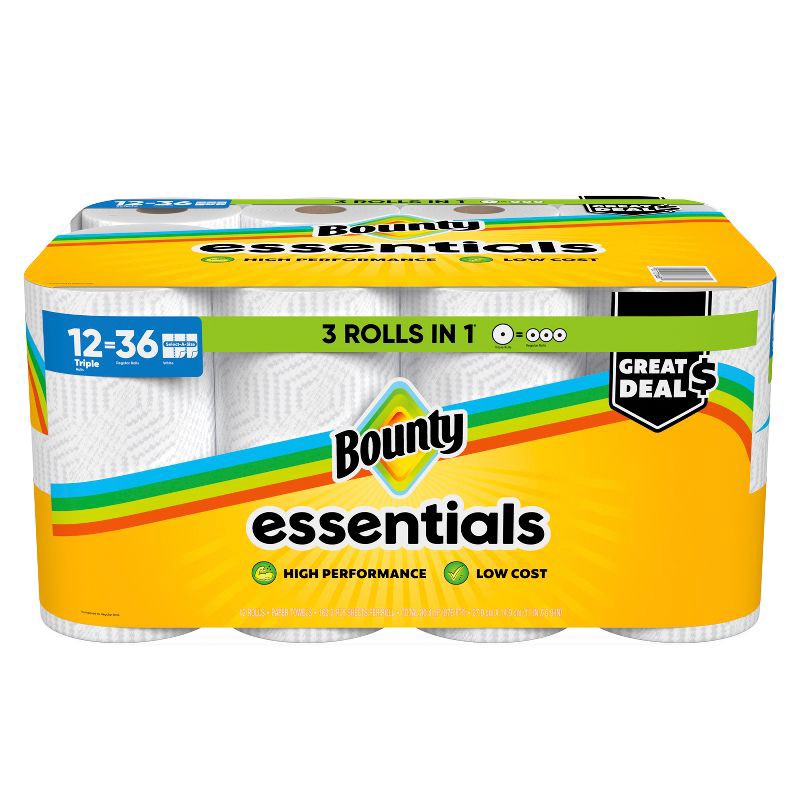 slide 15 of 16, Bounty Essentials Select-A-Size White Paper Towels - 12 Triple Rolls, 1 ct