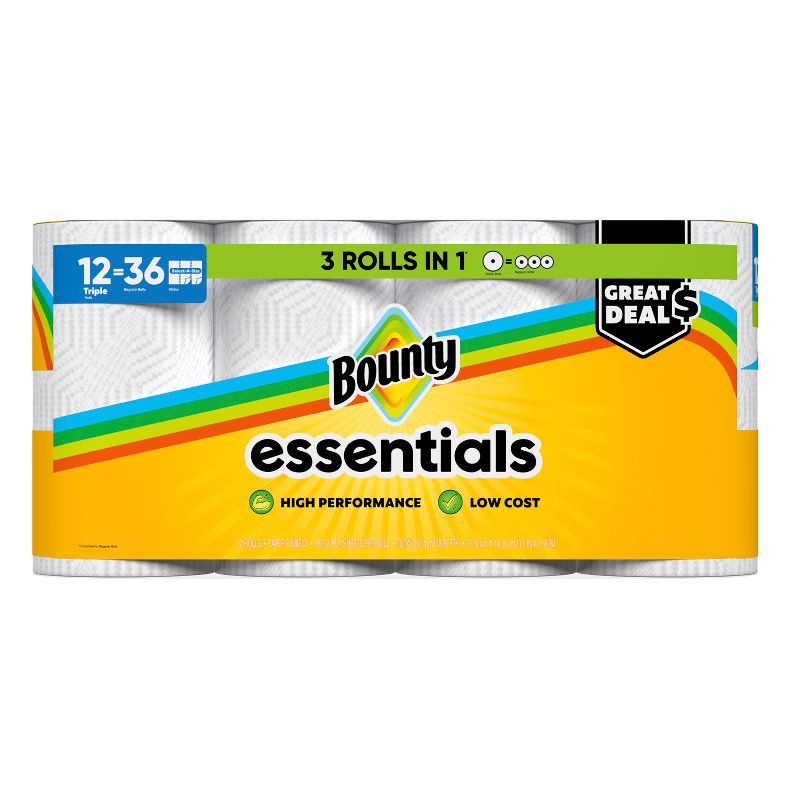 slide 16 of 16, Bounty Essentials Select-A-Size White Paper Towels - 12 Triple Rolls, 1 ct