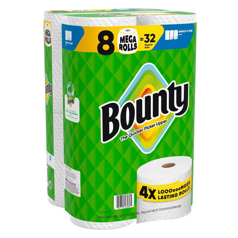 slide 17 of 17, Bounty Select-A-Size White Paper Towels - 8 Mega Rolls, 1 ct