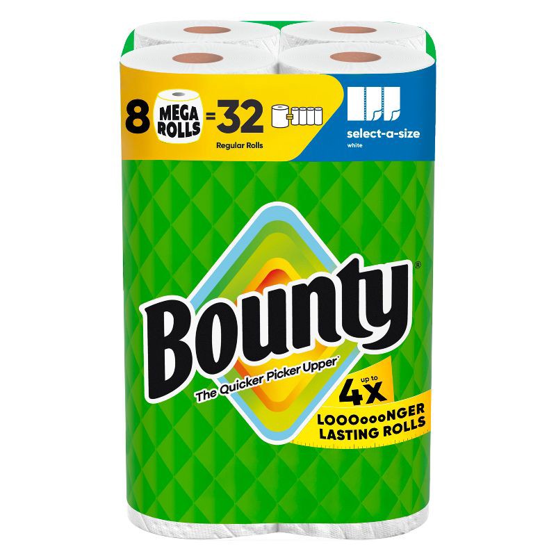 slide 1 of 17, Bounty Select-A-Size White Paper Towels - 8 Mega Rolls, 1 ct