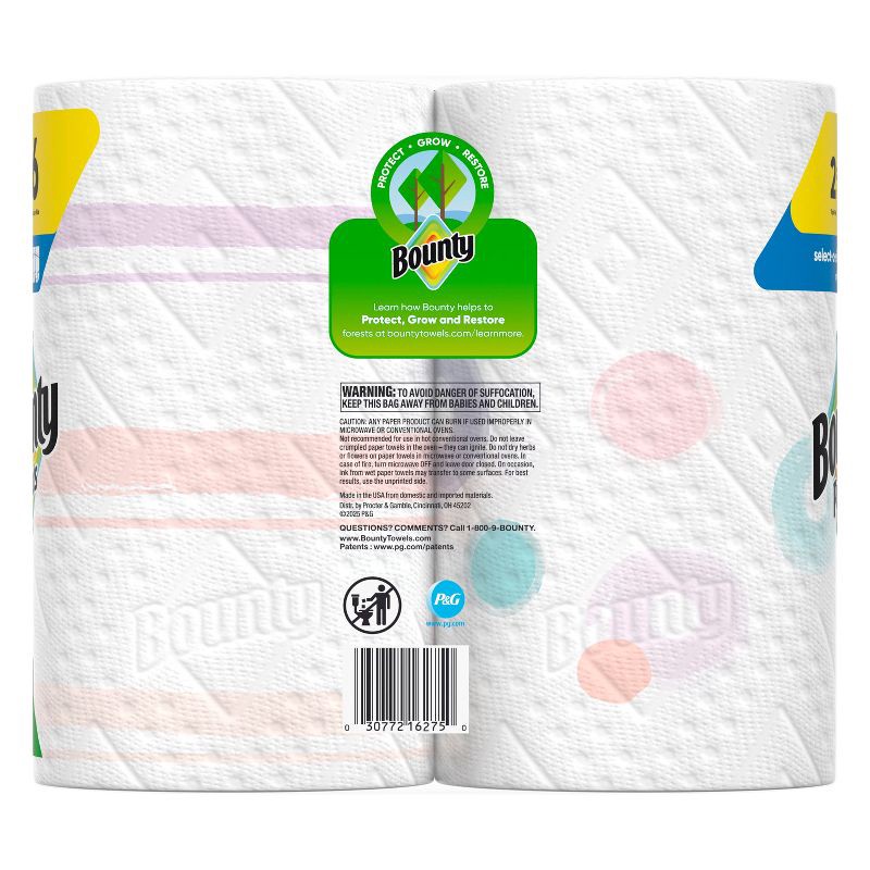 slide 14 of 15, Bounty Select-A-Size Print Paper Towels - 2 Triple Rolls, 1 ct