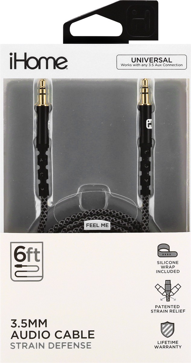 slide 1 of 11, iHome 6 Feet Strain Defense Audio Cable 1 ea, 1 ct