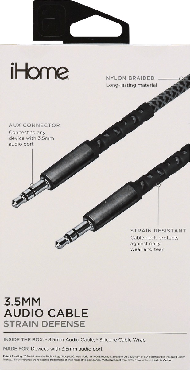 slide 7 of 11, iHome 6 Feet Strain Defense Audio Cable 1 ea, 1 ct