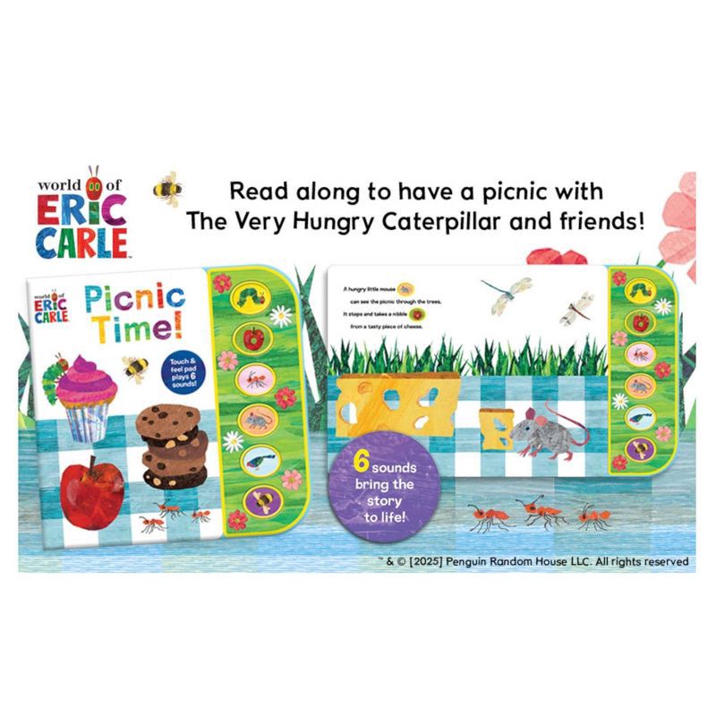 slide 2 of 6, World of Eric Carle - Picnic Time! Textured Sound Board Book Touch & Feel Textured Sound Pad for Tactile Play (Board Book), 1 ct
