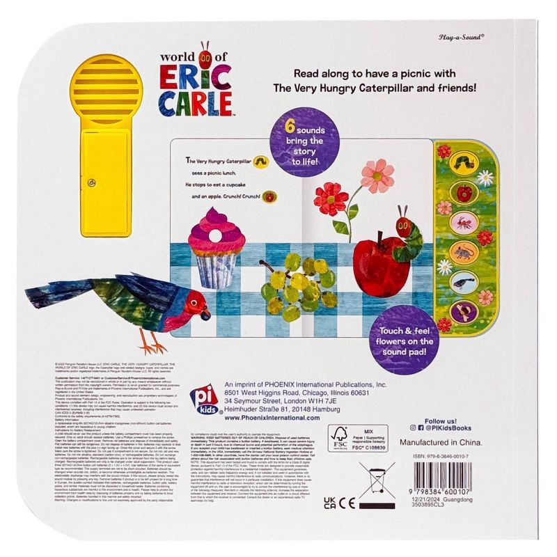 slide 6 of 6, World of Eric Carle - Picnic Time! Textured Sound Board Book Touch & Feel Textured Sound Pad for Tactile Play (Board Book), 1 ct
