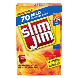 Slim Jim Mild Family Pack Meat Sticks - 19.6oz/70ct