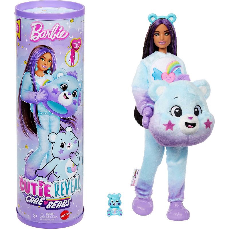 slide 1 of 5, Barbie Cutie Reveal Care Bears Doll & Accessories, Series 2 Dream Bright Bear with 10 Surprises, 1 ct