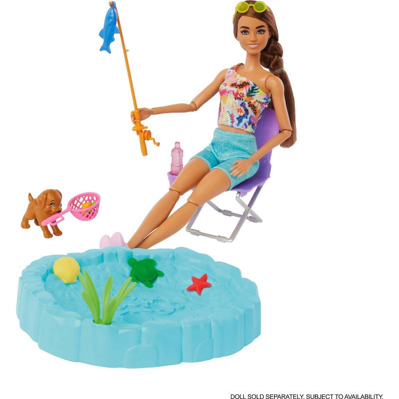slide 3 of 6, Barbie Dream Camper Playset with Roof Tent, BBQ Grill with Color-Change Feature and 60+ Accessories, 1 ct