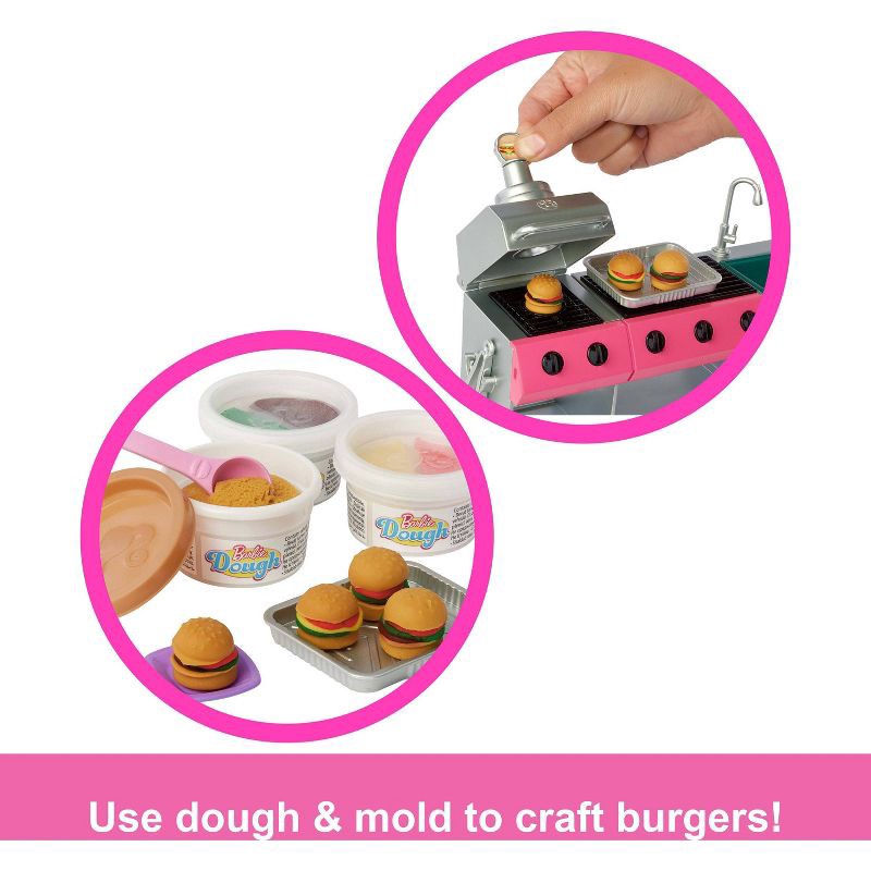 slide 5 of 6, Barbie Dream Camper Playset with Roof Tent, BBQ Grill with Color-Change Feature and 60+ Accessories, 1 ct