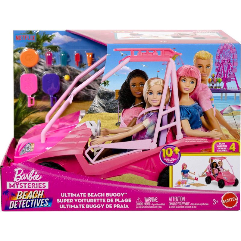 slide 6 of 6, Barbie Mysteries: Beach Detectives Ultimate Beach Buggy Vehicle Playset with 10+ Accessories, 1 ct