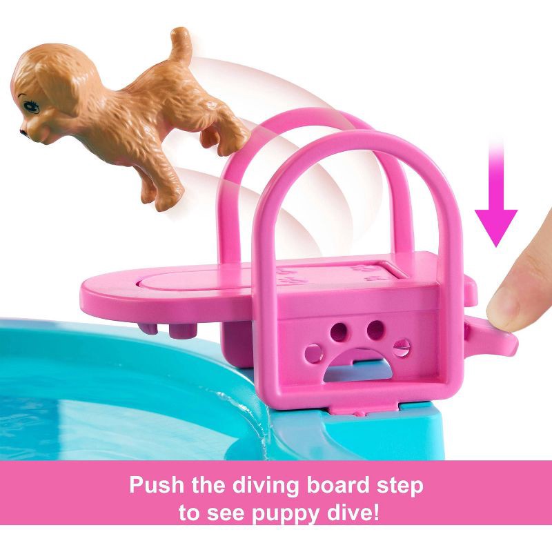 slide 4 of 6, Barbie Dream Pool Playset with Slide & Bubbling Hot Tub with 20+ Accessories, 1 ct