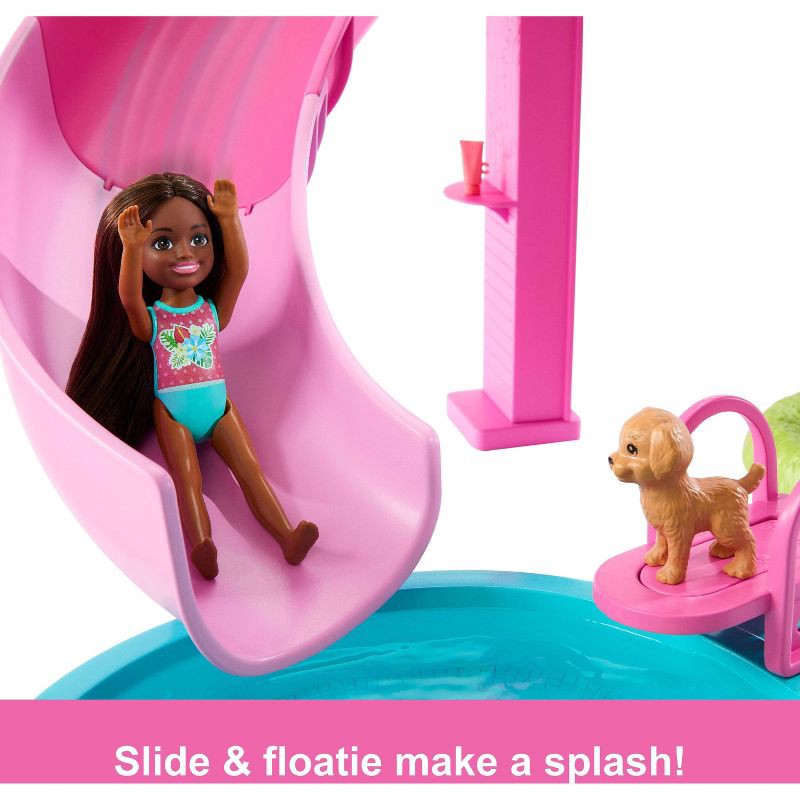 slide 5 of 6, Barbie Dream Pool Playset with Slide & Bubbling Hot Tub with 20+ Accessories, 1 ct