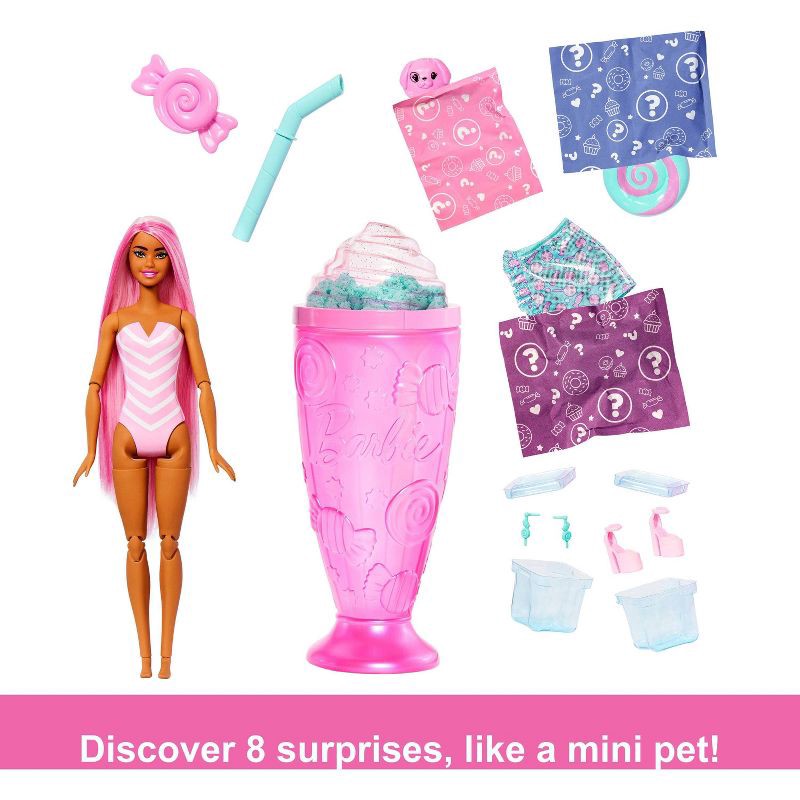 slide 3 of 4, Barbie Pop Reveal Treat Series Doll & Accessories Set, Sweet Swirl Fashion Doll & Pet, 1 ct
