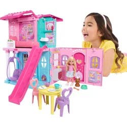 Barbie Chelsea Pop-Up Doll House with Doll & 15+ Accessories, House Expands to 17+ x 13+ Inches