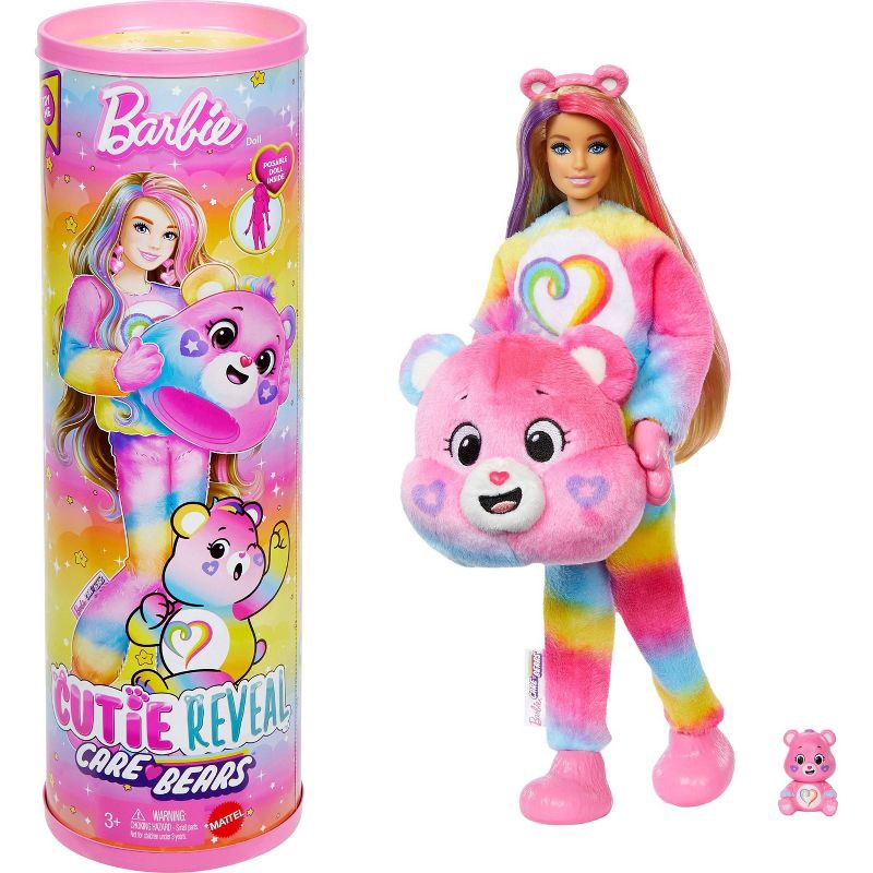 slide 1 of 6, Barbie Cutie Reveal Care Bears Doll & Accessories, Series 2 Togetherness Bear with 10 Surprises, 1 ct